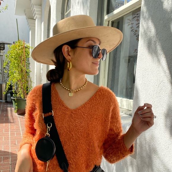 Melissa Cordobés  Vegan Suede  wide Brim Hat - Picture 9 of 10